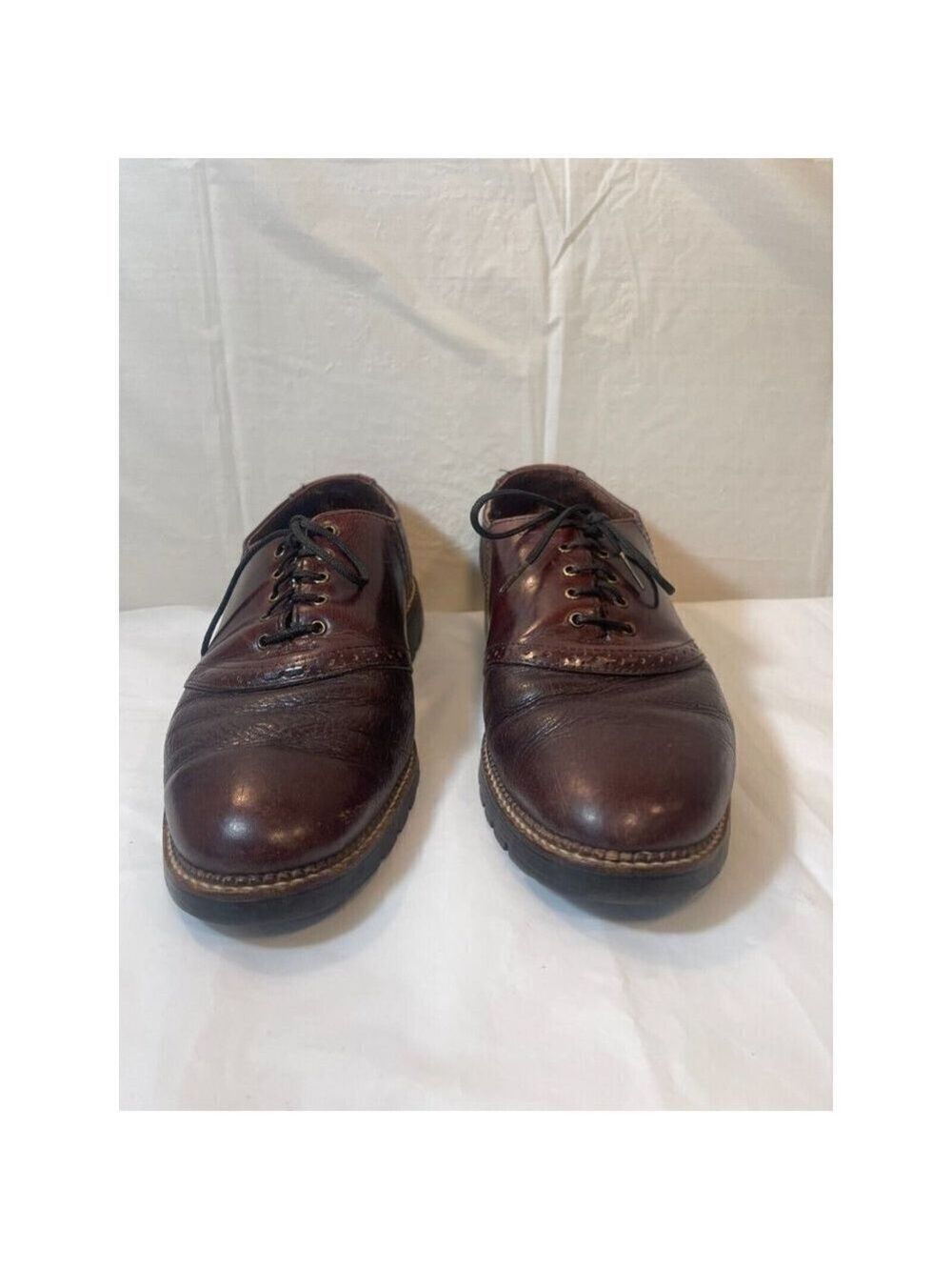 HS Trask Mens Oxfords Shoes Brown Leather Casual Almond Toe Lace Up USA 9M